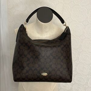 New Coach Celeste Shoulder Hobo Brown Black Bag